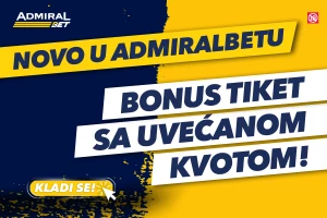 ŠEST bonus tiketa AdmiralBeta - Svi sa uvećanom kvotom, izaberite dobitni!